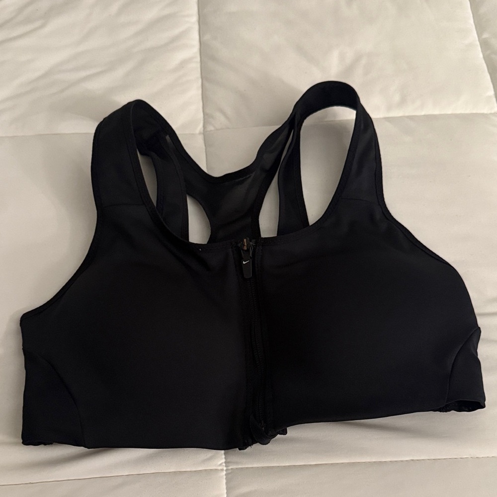Nike Black Zip-Front Sports Bra